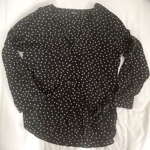 Madewell Silk Scatter Star Tie Sleeve Blouse Top
